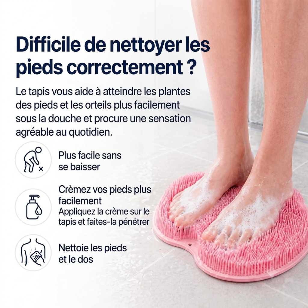 Tapis de gommage pour les pieds et le corps sous la douche