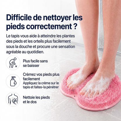 Tapis de gommage pour les pieds et le corps sous la douche