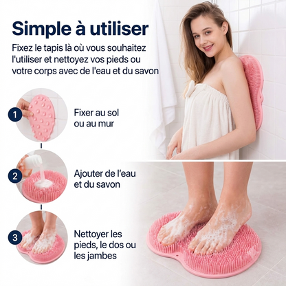 Tapis de gommage pour les pieds et le corps sous la douche