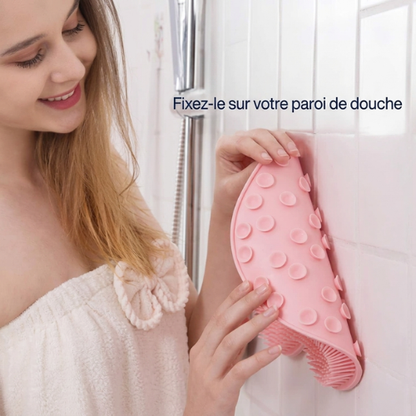 Tapis de gommage pour les pieds et le corps sous la douche