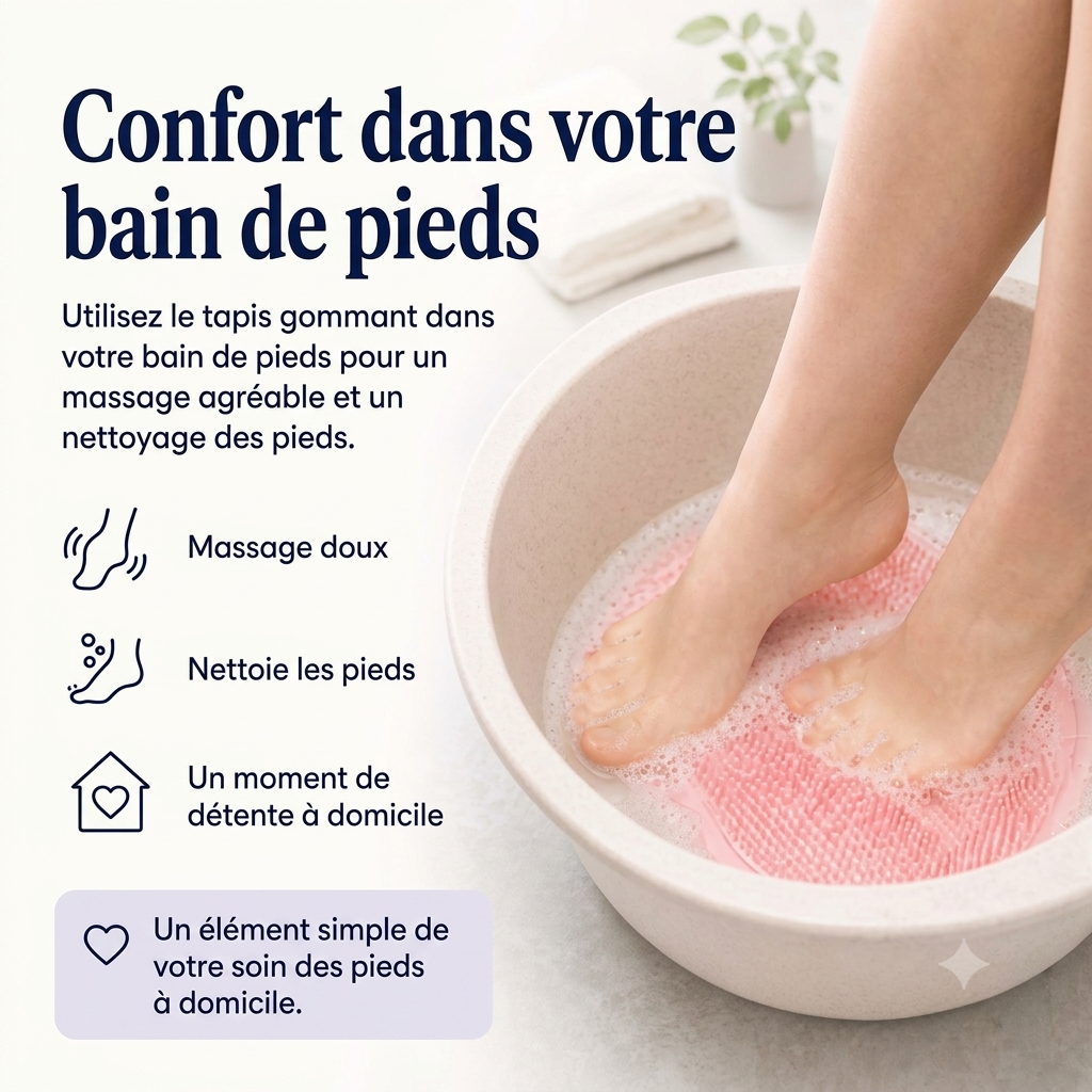 Tapis de gommage pour les pieds et le corps sous la douche