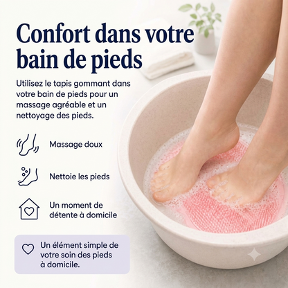 Tapis de gommage pour les pieds et le corps sous la douche