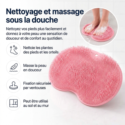 Tapis de gommage pour les pieds et le corps sous la douche