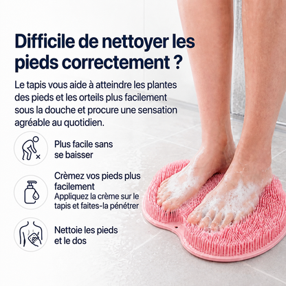 Tapis de gommage pour les pieds et le corps sous la douche