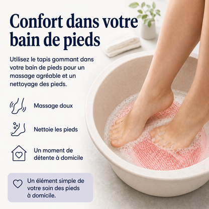Tapis de gommage pour les pieds et le corps sous la douche